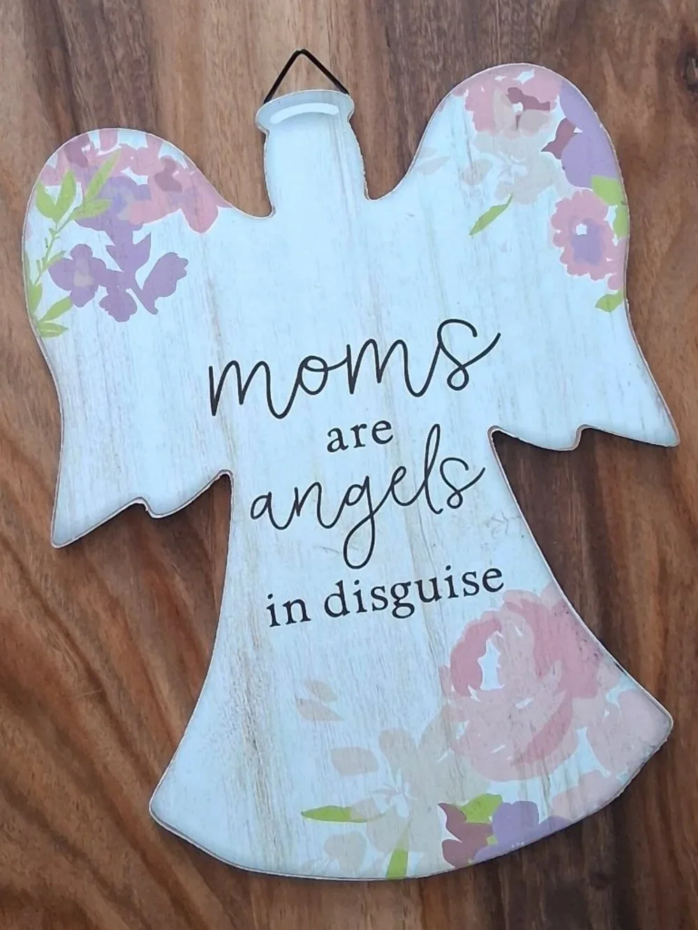 Mother's Day Decor Bundle: Angel Wall Hanging, Mom Heart, & Floral Plaque Set - Picture 4 of 7